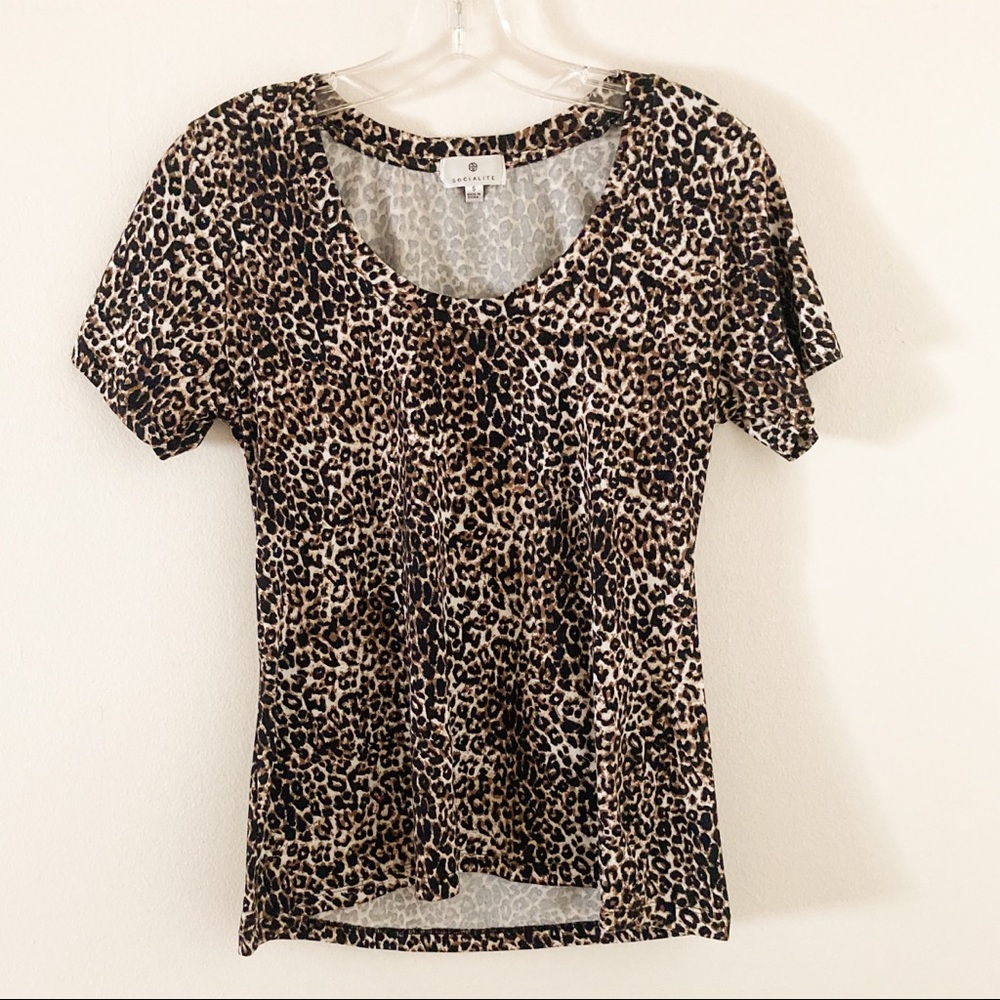 Socialite Nordstrom Animal Print Tee